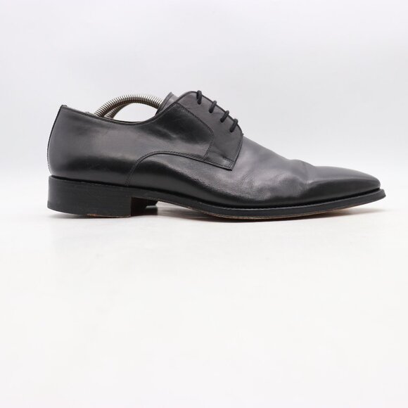 Magnanni Plain Toe Men\'s Size 10.5 M Black Leather Lace Up Derby Dress Shoes main image 8